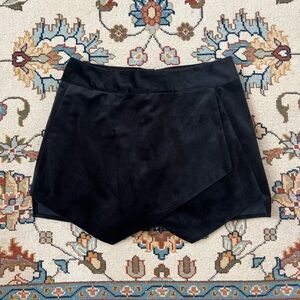Aqua Black Velvet Women's Mini Envelope Skort